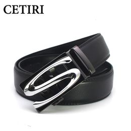 Belts CETIRI mens belt luxury brand genuine leather ratchet belts for men s automatic buckle cowhide strap formal belt cinto 140 cm 231201