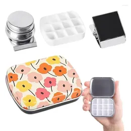 Nail Art Kits 12 Grid Watercolour Palette Empty Metal Tin Paint Tray Painting Box