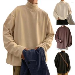 Men's Sweaters Solid Colour Men Sweatshirt Half-high Collar Thick Warm Winter Loose Fit Soft Fabric Neck Protection