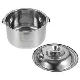 Storage Bottles Stainless Steel Lard Tank Container Lid Household Oil Basin Grease Cooking Metal Pot Kitchen