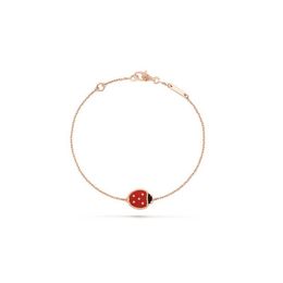 Designer Ladybug Bracelet Rose Gold Plated chain Ladies and Girls Valentine's Day Mother's Day Engagement Jewellery Fade F281L