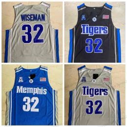 Nikivip Memphi Tigers #32 James Wiseman College Basketball Jersey All Ed Black Blue Grey High Quality Drop Jerseys S-2XL