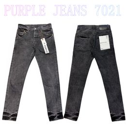 Mens Purple Jeans Designer Jeans Fashion Distressed Ripped Bikers Womens Denim cargo For Men Black Pants PU7021