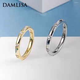 Cluster Rings DAMLISA Round 1.8mm D Color VVS1 Moissanite Wedding Band For Women 925 Sterling Silver Engagement Eternity Ring Wholesale