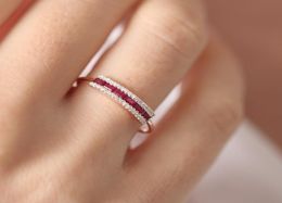 Square Cubic Zircon Micro Paved Ring for Women Engagement Wedding Band Male Female Finger Ring Party Jewellery Rose Gold DBR1579228125