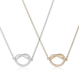 Fashion knot pendant necklaces a lovely knotting pendant necklaces Personality love complex collarbone chain necklaces for women3027