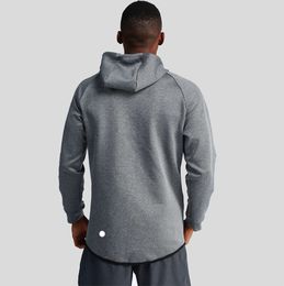 LU115 Men New Yoga Zipper Hooded Jacket Casual Long Sleeve Outdoor Jogger Outfit Fitness Sports Double-Sided Brushed Fabric Materi Casual top