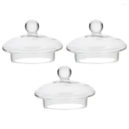 Dinnerware Sets 3 Pcs Glass Teapot Top Lid Supplies Replace Cover Kettle Replacement Clear Teacup