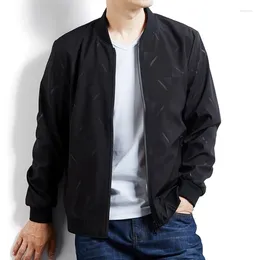 Men's Jackets 2023 Spring And Autumn Large Pattern Fat Man Baseball Neck Pilot Jacket Plus Size Solid Colour Versatile Coat