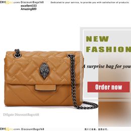 New Kurt Geiger Designer Bag Treasure-G Top Women Bag Genuine Leather Men's Bag Stripes MINI Big Cross Body Leather Metal Sign Should