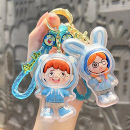 Keychains Acrylic Vitality Boy Girl Key Chain Animation Pendant Gift Keychain Couple Women Boyfriends Backpack Keyring Accessories