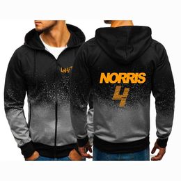 Men's Hoodies 2023/2024 New F1 Formula One Racing Team Sweatshirts Mclaren Fans Lando Norris Spring Autumn Print Zip Jackets Casual Gradient Coat Yg0h