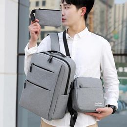 Backpack Fashion Junior Senior High School Students Schoolbag Large Capacity Travel Bag Laptop Computer Suit 3pcs Bags