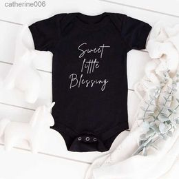 Clothing Sets Summer Sweet Little Blessing Infant Romper 100% Cotton Baby Items Oneses Newborn Baby Stuff Bodysuits Black Baby Girl ClothesL231202