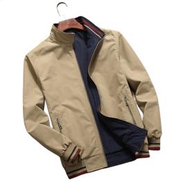 Men's Windbreaker Cotton Zipper Jackets Men Jacket Casual Slim Fit Solid Double-sided Wear Coat Autumn