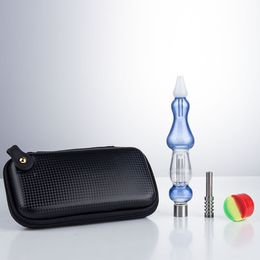 Headshop666 NC035 Smoking Pipe Glass Water Bong Bag Set 510 Titanium Tip Ceramic Quartz Nail Dab Rig Pipes Bongs Gift