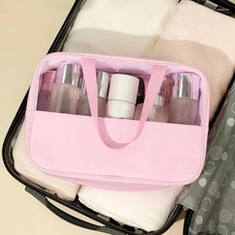 Storage Bags Cosmetic Bag Portable Waterproof Multifunction Organiser Weave Toiletry Stationery Transparent Cute Zipper Pouch