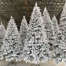 Decorative tree white plush Christmas tree PE mixed PVC simulated snowfall cedar tree mall display window