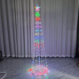 Christmas Decorations Conical rotating tree branch light LED spiral tree cone tower RGB flagpole light Christmas tree Colour light 231202