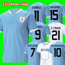 22 23 Player Fans version 2023 Uruguay Soccer Jerseys national team E.CAVANI D.NUNEZ F.VALVERDE G.DE ARRASCAETA R.ARAUJO G.VARELA L.SUAREZ football men and kids shirt