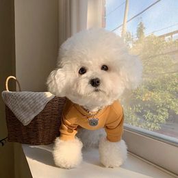 Dog Apparel 2023 Puppy Sportswear Solid Color Warm Clothes Autumn And Winter Than Bear Four Legged Clothing Teddy Bodysuit Strap Pants