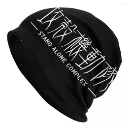 Berets Ghost In The Shell Bonnet Hats Knitting Vintage Outdoor Section Gits Skullies Beanies Men's Women's Warm Dual-use Cap