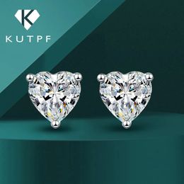 Stud Heart Cut Real Stud Earrings with Gra 925 Sterling Silver Sparkling Diamond Earrings Gemstone Fine Jewelry for Women 231201