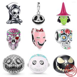 Loose Gemstones 2023 Fashion 925 Sterling Silver Skull Clown Charm Bead Fit Original Bracelet DIY Women Jewellery