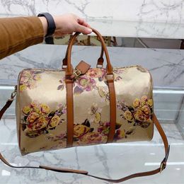 Duffle bag travel bag vintage luggage Designer bags Women Handbags high quality ladies Fashion large capacity flower Laggages hand225K