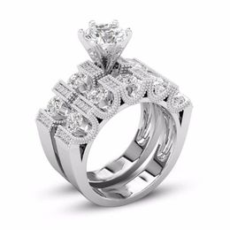 Unique Choucong Vintage Fashion Jewelry Couple Rings 925 Silver Fill Retro Eternity Round Cut White Topaz CZ Diamond Women Bridal 249x