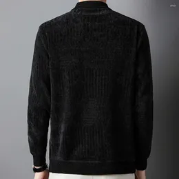 Men's Sweaters Slim Fit Knitting Jumper Cozy Winter Stylish Half Zipper Knitwear With Fleece Lining For Warmth