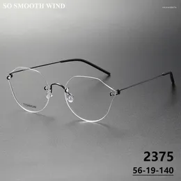 Sunglasses Frames Denmark Brand Rimless Glasses Frame Men Screwless Pure Titanium Ultralight Prescription Eyeglasses Women Optical Lens