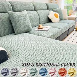 Chair Covers Jacquard Sofa Stretch Sectional Couch Cover Plain Spandex L Shape For Living Room Pets Plush House Washable