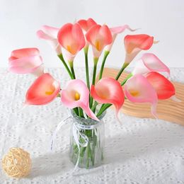 Decorative Flowers PU Calla Lily Artificial Flower Wedding Holding Home Decoration Floral Art