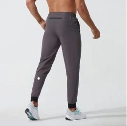 LU Womens Mens Jogger Long Pants Sport Yoga Outfit Quick Dry Drawstring Gym Pockets Sweatpants Trousers Mens Casual Elastic Waist Fiess