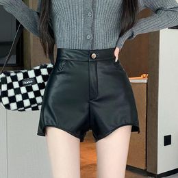 Women's Shorts Woman Clothing Winter Leather With High Waist And Slim Pu Buttocks Tight Sexy Pants 2023