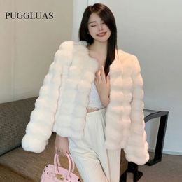 Women's Fur Faux 2023 Winter Fashion Coat Women Korea Warm Feather Coats Cardigan Short Outercoat Lady Party Elegant Outfits 231201