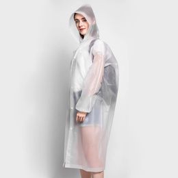 Rain Wear PEVA Women Man Raincoat Adult Clear Transparent Camping Rainwear SuitThickened Waterproof Rain Poncho Coat 231202