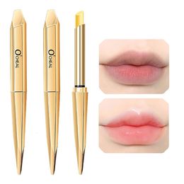 Lip Balm 3 Pcs Gold Moisture Lip Balm Long Lasting Moisturizing Temperature Change Lipstick Anti Aging Repair Lips Mask OCHEAL Makeup 231202