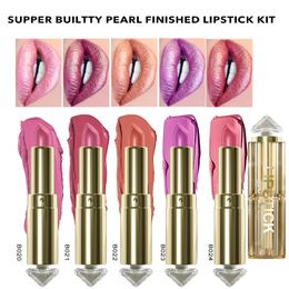 Lip Pencils Waterproof Lipstick Velvet Matte Long Lasting Korean Glitter Pearl Dark Red Purse Nude Wholesale 231202