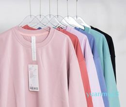 Long Sleeve Yoga LL T-shirt clothing autumn ladies casual loose sweater sports round neck long sleeve Top Sports Wear for Women Gym Fi