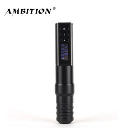 Tattoo Machine Ambition Hunter Wireless Pen 1650mAh Lithium Battery Power Supply LED Digital for Body Art 231201