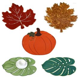 Table Mats Creative Pumpkin Placemats Coasters Non-slip Mat Thanksgiving Tablecloths Insulation For Kitchen Decor