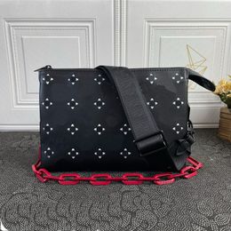 Fashion Woman zipper Shoulder Bags High quality Black with white letters leather Crossbody Saddle Bag Handbag Ladies Various occasions Portable Large capacity bag