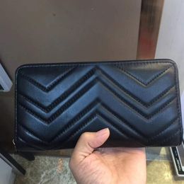 Fashion Brand women Coin Real Leather Wallet Long Card Bifold Wallets womens Wave pattern purse lady clutch purses original Box Ba301b