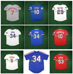 Nolan Ryan Adolis Garcia Ivan Rodriguez 2011 2010 World Series Throwback Baseball Jersey Adrian Beltre Corey Seager Jim Sundberg Michael Young Hamilton Size