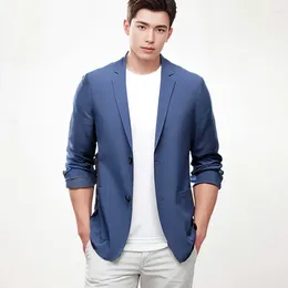 Men's Suits Spring Thin Mens Blazer Jacket Arrivals Smart Casual Classic Fashion Breast Slim Fit Male Suit Coat Lightweight Offical