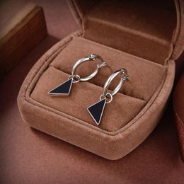 Fashion Designer Jewelry Stud Earring Triangle Earing Love Diamond Women Heart Earrings Gold Silver Party Wedding Prads Couple Gif282T