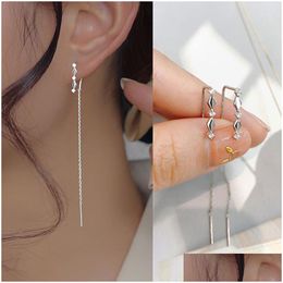 Dangle & Chandelier Fashion Long Wire Tassel Thread Chain Earring Climb Star Heart Beads Pendants Drop Earrings Womens Straight Hangin Dh5Zq