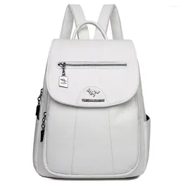School Bags Summer 9 Colours Women's Leather Vintage Backpack Large Capacity Travel Fashion Bag Mochila Shoulder